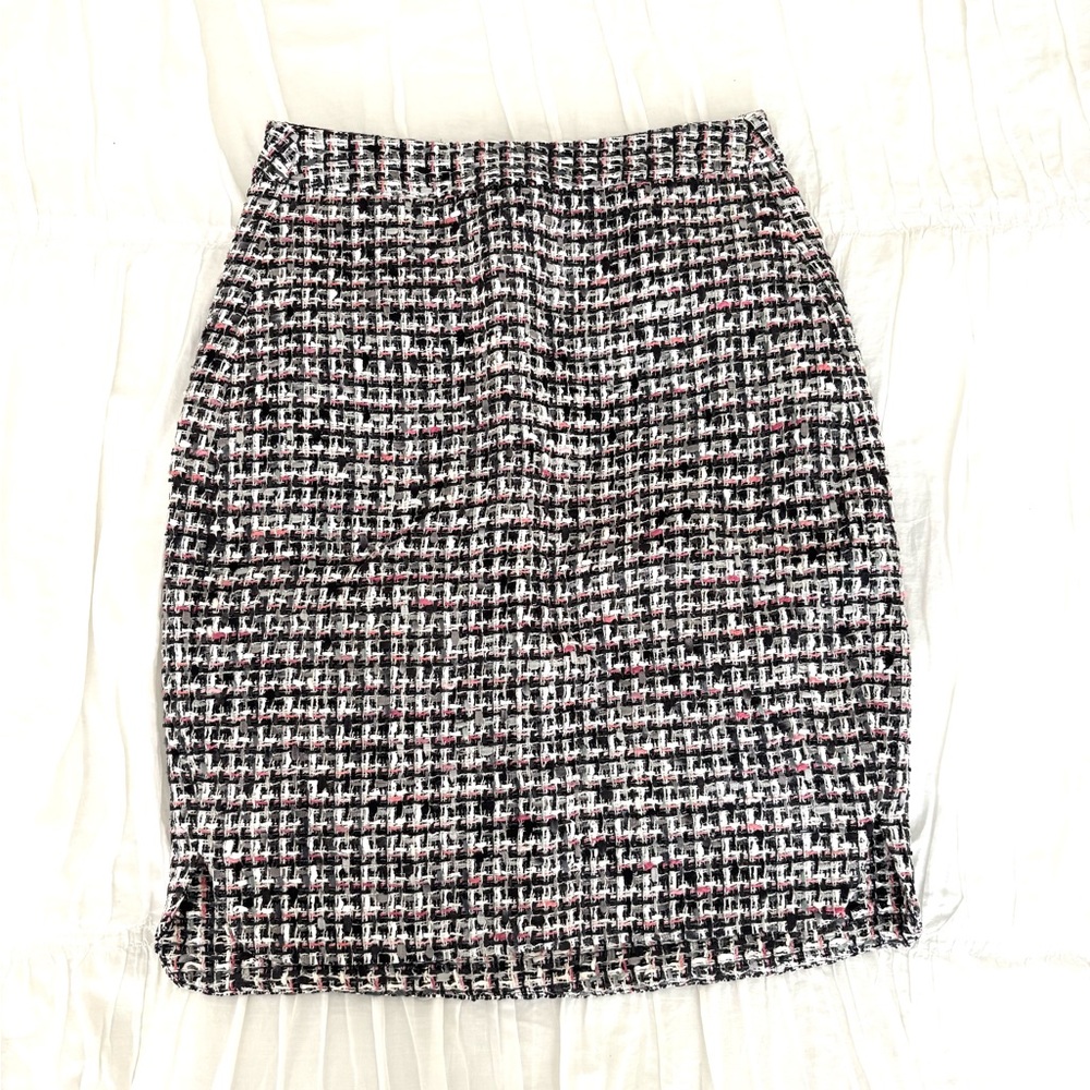 Kate Spade Tweed Pencil Skirt with Pink Accents